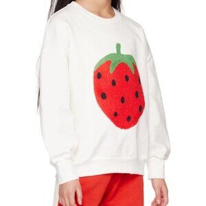 Mini Rodini Kids White Strawberry Sweatshirt 5-7Y